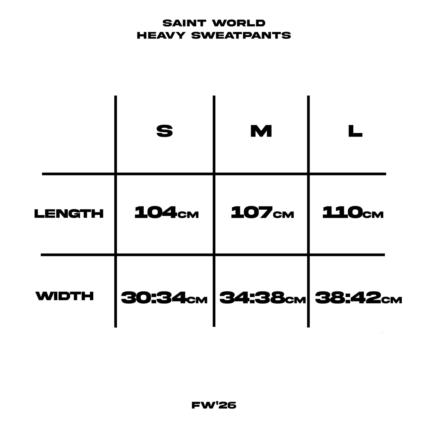 SAINT WORLD - HEAVY SWEATPANTS (BLACK)